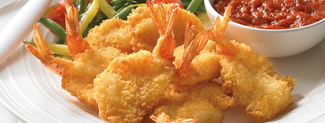 Golden Breaded Butterfly and Round Shrimp – Gold Panko Breading